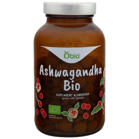 Suplimente Certificate IBA si MS - Ashwagandha bio 240 tablete 120 g Obio