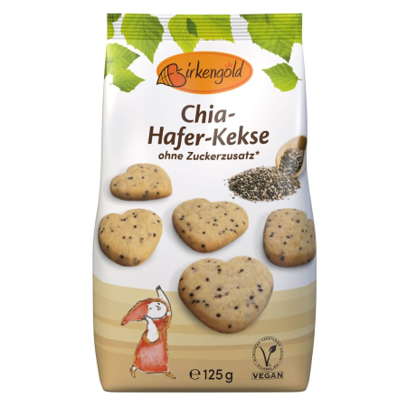 Gustări & Mic Dejun - Biscuiți cu chia și ovăz 125g Birkengold