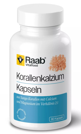 Suplimente & Nutriție - Calciu coral 600 mg, 80 capsule, 48 g, Raab