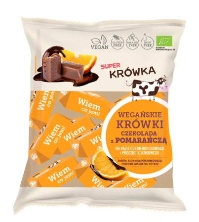 Produse Alimentare  Pentru Copii - Caramele – aromă ciocolată cu portocale bio 150 g Super Fudgio