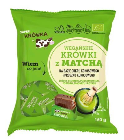 Produse Alimentare  Pentru Copii - Caramele - aromă matcha bio 150g Super Fudgio