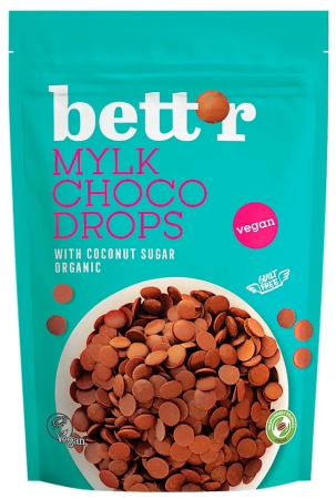 Gustări & Mic Dejun - Choco drops milk bio 200 g Bettr