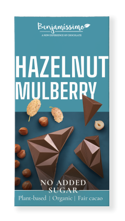 Gustări & Mic Dejun - Ciocolată cu alune și dude bio 60g Benjamissimo