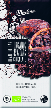 Gustări & Mic Dejun - Ciocolată neagră 85% bio 100g Meybona