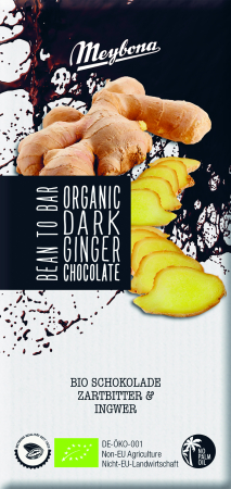 Gustări & Mic Dejun - Ciocolată neagră cu ghimbir bio 100g Meybona