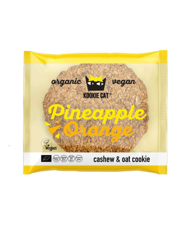 Gustări Dulci și Sărate - Cookie cu ananas și portocale bio 50g Kookie Cat