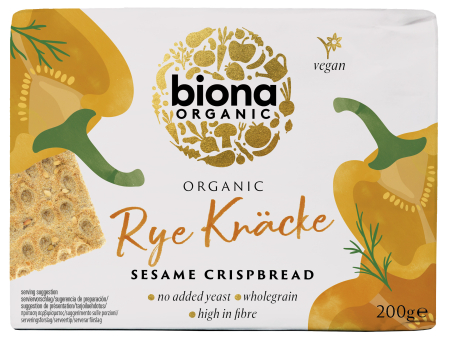 Pâine și Crispbread - Crispbread din secară integrală cu susan bio 200g Biona