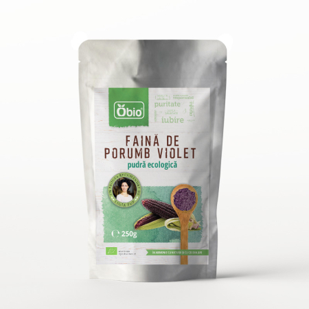 Pulberi și Superalimente - Făină de porumb violet bio 250g Obio