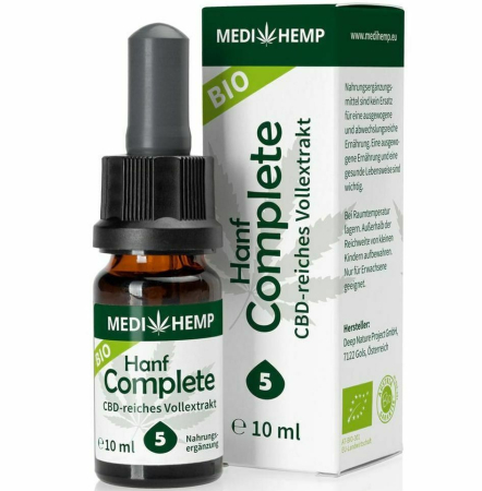 Suplimente CBD-CBG Notificate IBA - Hemp complete 5% CBD bio 10 ml Medihemp