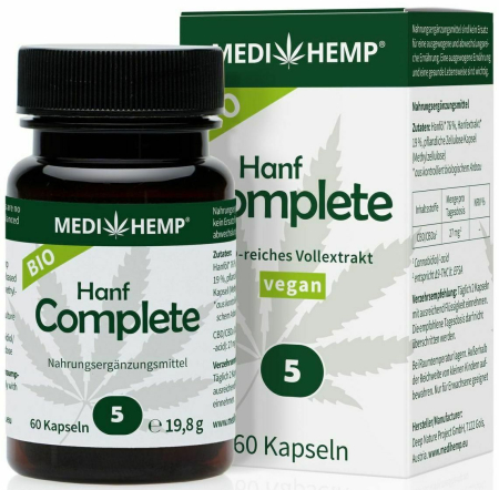 Suplimente CBD-CBG Notificate IBA - Hemp complete capsule 5% CBD bio 60 capsule 19,8g Medihemp