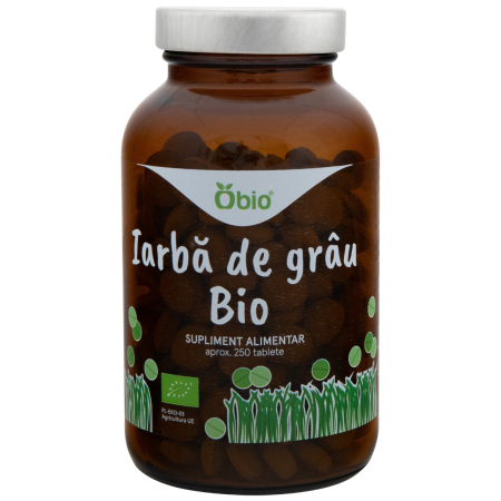 Suplimente Certificate IBA si MS - Iarba de grâu bio 250 tablete 125g Obio
