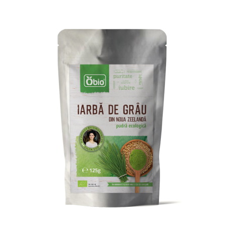 Pulberi și Superalimente - Iarba de grâu Noua Zeelandă pudră bio 125g Obio