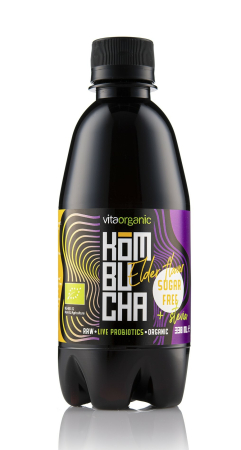 Băuturi, Sucuri, Înlocuitor Cafea, Kombucha - Kombucha cu soc îndulcită cu stevia bio 330 ml Vita Organic
