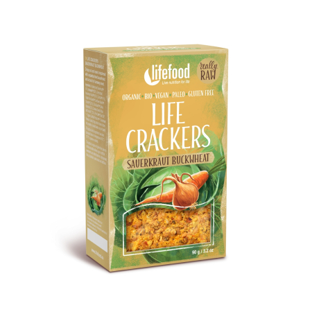 Gustări & Mic Dejun - Lifecrackers cu varză murată bio 90g Lifefood