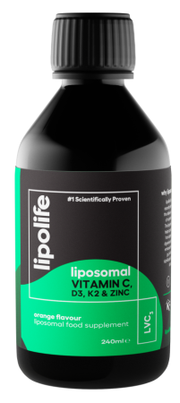 Suplimente Certificate IBA si MS - LVC3 - Vitamina C, D3, K2 plus Zinc lipozomală 240 ml Lipolife