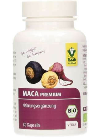 Suplimente & Nutriție - Maca premium bio 500 mg, 80 capsule, 40 g Raab
