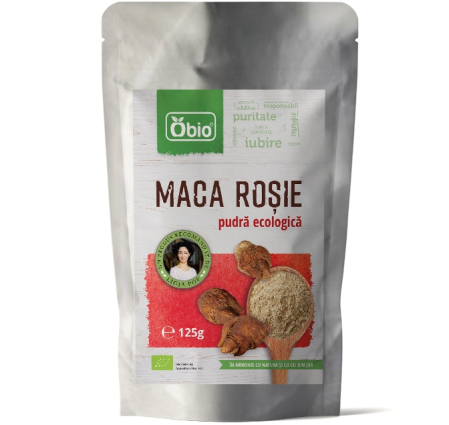 Pulberi și Superalimente - Maca roșie pudră bio 125g Obio