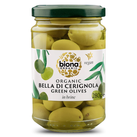 Măsline și Ulei de Măsline - Masline verzi Bella di Cerignola în saramură bio 280g Biona