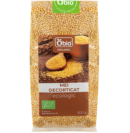 Semințe, Boabe, Cereale - Mei decorticat bio 500 g Obio