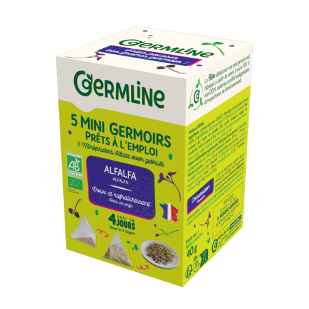 Produse Pentru Germinat - Mini germinatoare cu semințe de alfalfa bio 5 bucăți x 8g 40g Germline