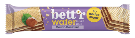Gustări & Mic Dejun - Napolitană cu cremă de alune de pădure și cacao îndulcită cu eritritol bio 30g Bettr