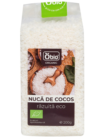Nuci, Fructe și Legume Uscate - Nucă de cocos răzuită bio 200g Obio