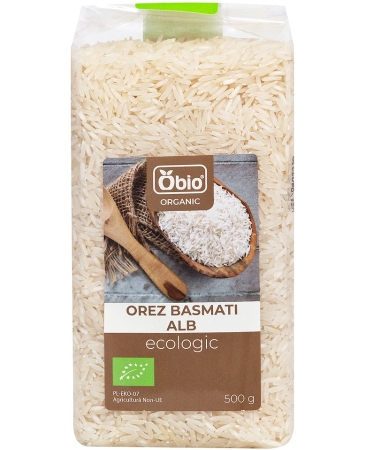 Semințe, Boabe, Cereale - Orez basmati alb bio 500 g Obio
