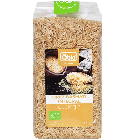 Semințe, Boabe, Cereale - Orez basmati integral bio 500g Obio