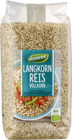 Semințe, Boabe, Cereale - Orez integral bob lung bio 1 kg Dennree