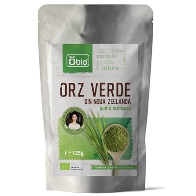 Pulberi și Superalimente - Orz verde Noua Zeelandă pudră bio 125g Obio