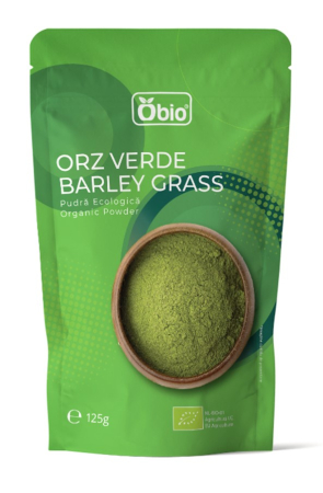 Suplimente Certificate IBA si MS - Orz verde pudră bio 125g Obio