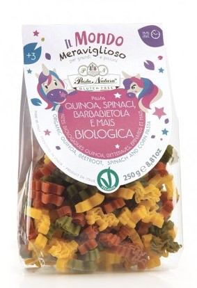Paste - Paste unicorni tricolore cu porumb, sfeclă, spanac și quinoa bio 250g Pasta Natura