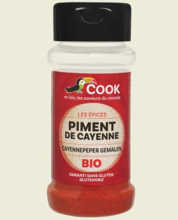 Condimente, Esențe, Întăritor pentru Frișcă - Piper cayenne bio 40 g Cook