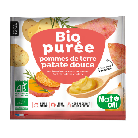 Ready To Eat, Semipreparate, Culturi - Piure instant de cartofi și cartofi dulci bio 30g Nat-ali