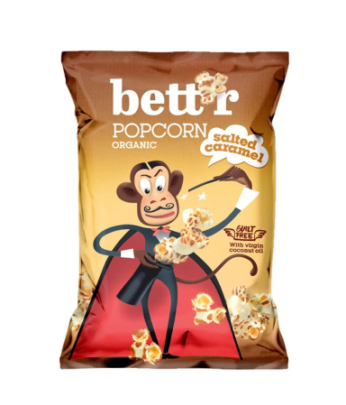 Gustări & Mic Dejun - Popcorn cu caramel sărat bio 60g Bettr