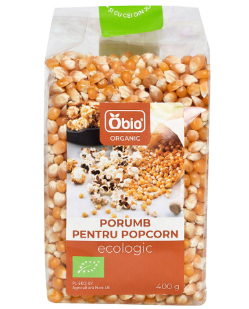 Semințe, Boabe, Cereale - Porumb pentru popcorn bio 400 g Obio