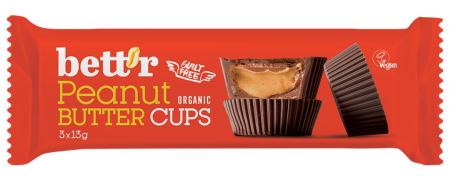 Gustări & Mic Dejun - Praline cu cremă de arahide bio 3 buc x 13 g Bettr