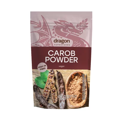 Pulberi și Superalimente - Pudră de carob bio 200g Dragon Superfoods
