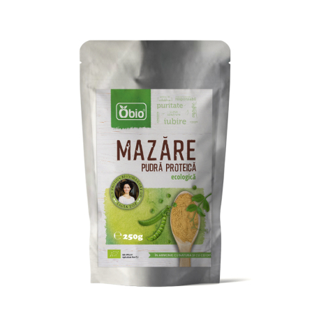 Shake-Uri și Pudre Proteice - Pudră proteică din mazăre galbenă bio 250g Obio