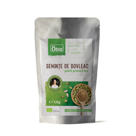 Shake-Uri și Pudre Proteice - Pudră proteică din semințe de dovleac bio 125g Obio