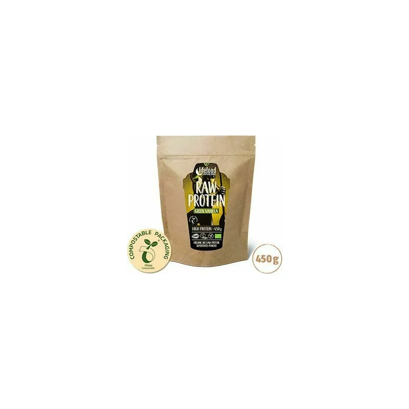 Shake-Uri și Pudre Proteice - Pudră proteică green vanilla bio 450g Lifefood