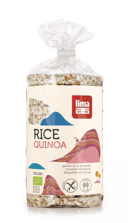 Gustări Dulci și Sărate - Rondele din orez expandat cu quinoa bio 100 g Lima