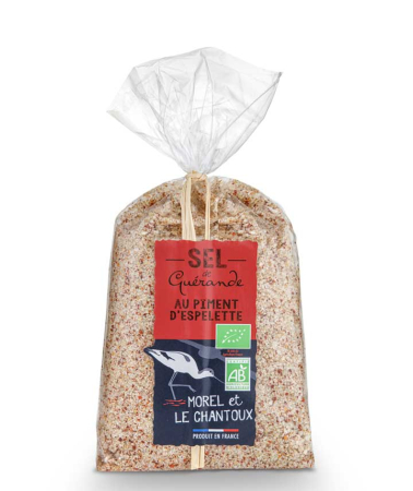 Zahăr, Sare, Îndulcitori, Agenți de Îngroșare - Sare de mare cu ardei iute Espelette bio 250 g Morel et Le Chantoux