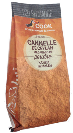 Condimente, Esențe, Întăritor pentru Frișcă - Scorțișoară Ceylon pudră bio 35g - refill Cook