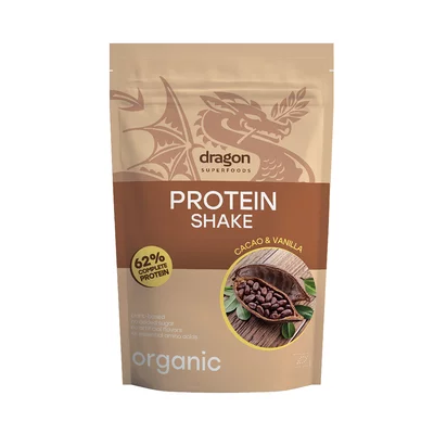 Shake-Uri și Pudre Proteice - Shake proteic cacao și vanilie bio 500g Dragon Superfoods