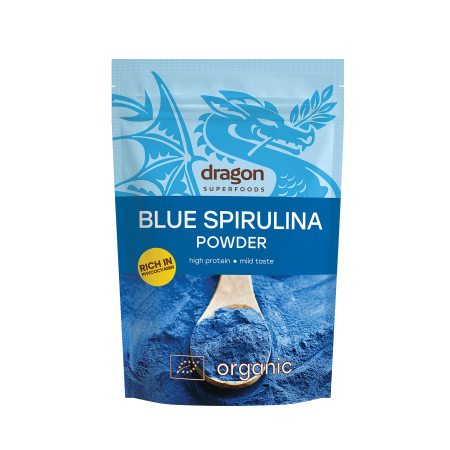 Pulberi și Superalimente - Spirulină albastră pulbere bio 75g Dragon Superfoods