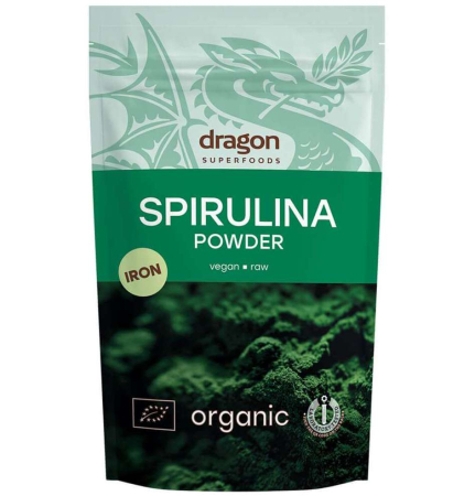 Pulberi și Superalimente - Spirulină pulbere bio 200g Dragon Superfoods