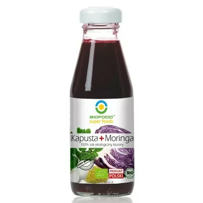 Băuturi - Suc de varză roșie lactofermentată și moringa bio 200 ml Biofood