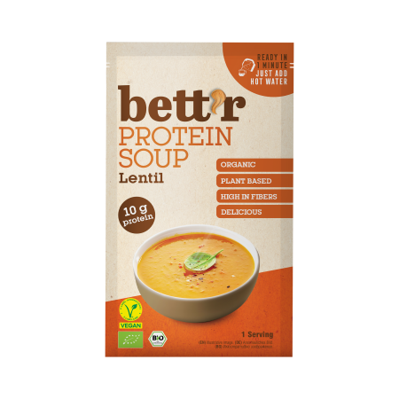 Ready To Eat, Semipreparate, Culturi - Supă instant proteică cu linte bio 30g Bettr