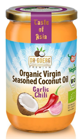 Ulei, Tahini, Oțet - Ulei de cocos cu usturoi și chilli bio 190 ml Dr. Goerg